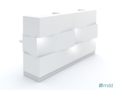 Mdd Zen Modern White Reception Desk With Lighting 7111935306723 Ebay