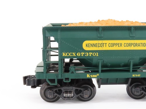 O Gauge 3-Rail K-Line K-6737A1 KCC Kennecott Copper Ore 4-Car Pack w/Ore Loads - Picture 2 of 19