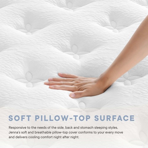 Modway Jenna 12" Innerspring and Foam California King Mattress in White - Picture 5 of 10