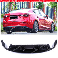 Fits For Mazda 3 Axela Sedan 2014-2018 Glossy Black Rear Lip Bumper Diffuser Kit