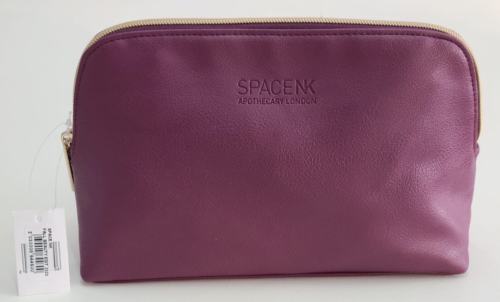 Space NK Apothecary London Burgundy Wine  Leather Travel Makeup Bag - Picture 1 of 5