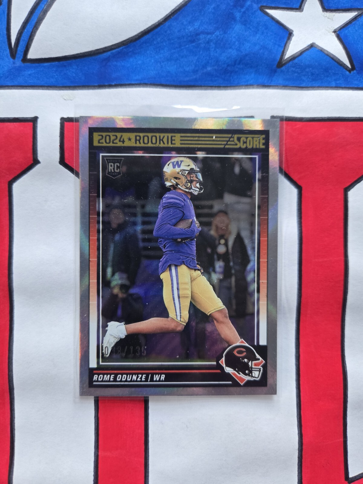 Rome Odunze (RC)- 2024 Score- Rookies #309- Circular Parallel 039/135- Bears