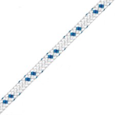 10 Meter Trimm Tampen 4mm (0,99€/m) LIROS Windsurf Trimmleine weiß-blau