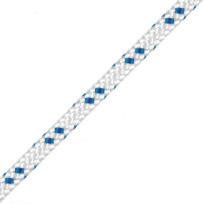 10 Meter Trimm Tampen 4mm (0,99 /m) LIROS Windsurf Trimmleine weiß-blau