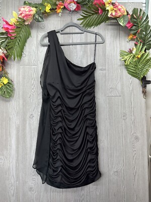 Forever 21 Plus Dress Women's Black One Shoulder Ruffle Size 2X