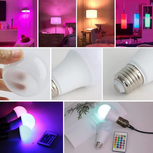 2/4Pcs E27 RGB RGBW LED Light Bulb Multicolor Changing Lamp with Remote Control - Picture 14 of 18