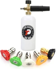 Foam Cannon With 1/4 Inch Quick Connector 5 Pressure Washer Nozzle Tips 1 Liter