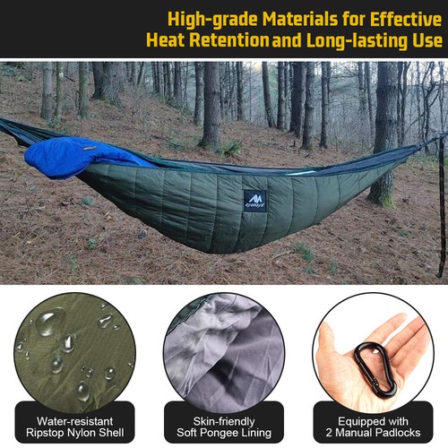 2 Person Outdoor Ultralight Camping Hammock Under Quilt Thermal Blanket Winter - Picture 4 of 7
