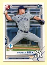 2021 Bowman Draft Brendan Beck 1st Bowman 1st Edition card #BD-118 Yankees