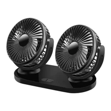 Car Fan USB Dual-Head Fan 12V/24V Universal Car Interior Cooling High-Power Fan