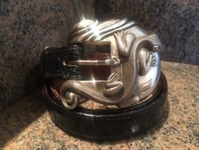 Rare Kieselstein-Cord Sterling Salamander Buckle W/Black Alligator Belt Size 2