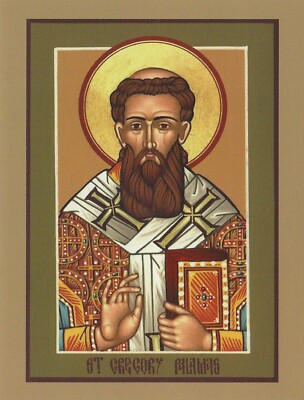 Postcard St. Gregory Palamas Devotional Prayer Card Icon MINT Unused