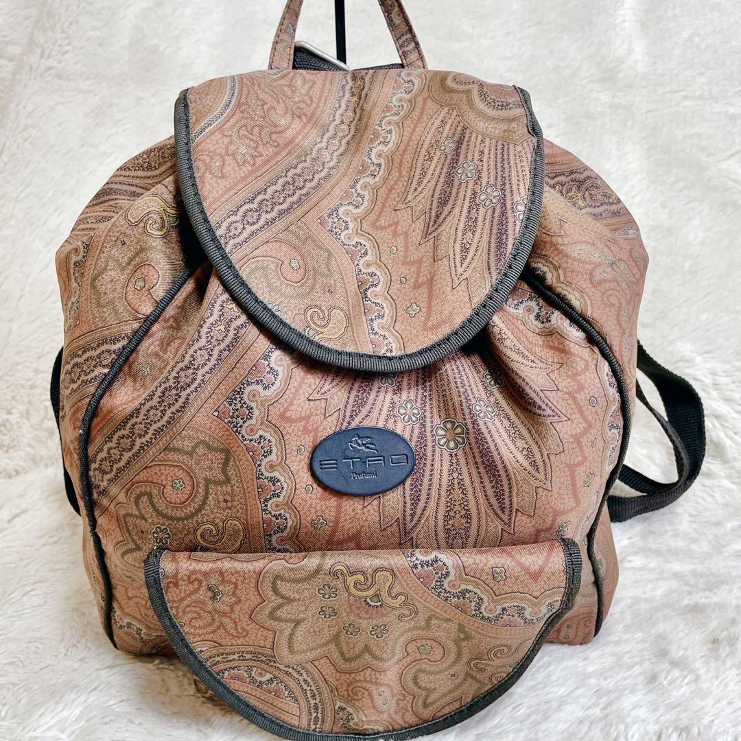 ETRO Paisley Backpack Pouch Daypack Nylon Canvas Multicolor  display picture 3