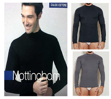 Lupetto uomo caldo cotone manica lunga , maglia mezzo collo interlook NOTTINGHAM