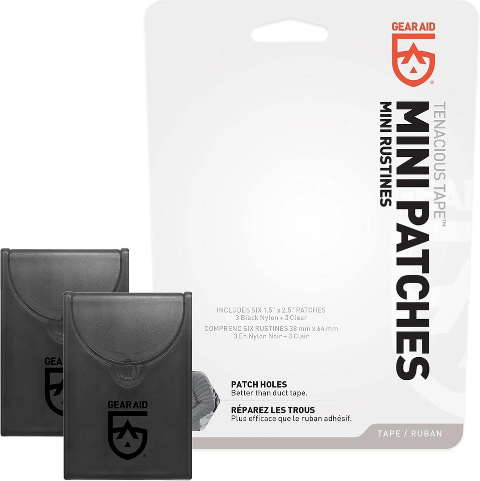 Mini parches de cinta tenaz GEAR AID con orificios de reparación adhesivos pelados y pegados Foto 2 de 4