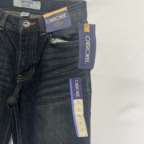 Kids’ Cherokee Jeans Size 8 Blue Denim Straight Fit Adjustable Waist- Unisex - Picture 4 of 22