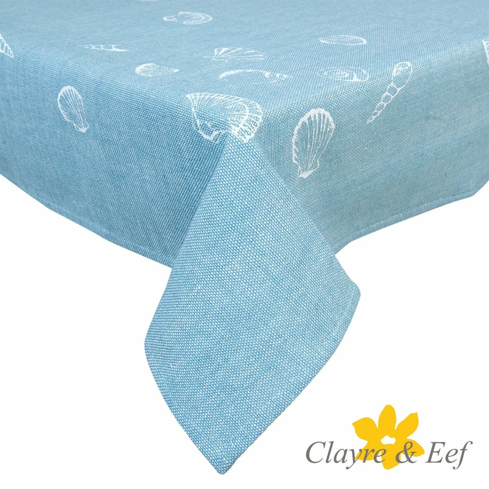 Clayre & Eef Maritime Tischdecke 100% Baumwolle Muscheln Sea Blau Tischläufer - Bild 1 von 1