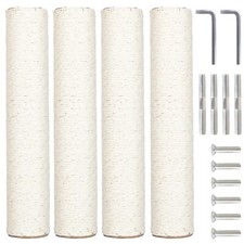 4-Pack 15.7" Cat Scratching Post Replacement - Natural Sisal Rope Scratcher P...