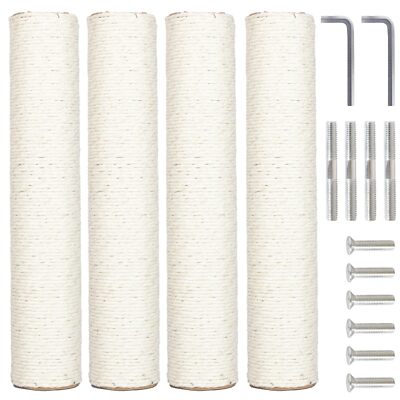 4-Pack 15.7'' Cat Scratching Post Replacement - Natural Sisal Rope Scratcher P...