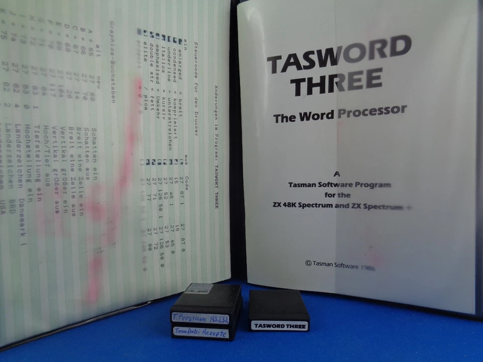 SINCLAIR SPECTRUM -- TASWORD THREE (TASMAN SOFTWARE - MICRODRIVE CARTRIDGE) - Bild 2 von 4