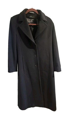 L.L. Collezioni Italia Italy Womens 100% cashmere Long Dress Coat Black Size 6 - 第 1/6 張圖片