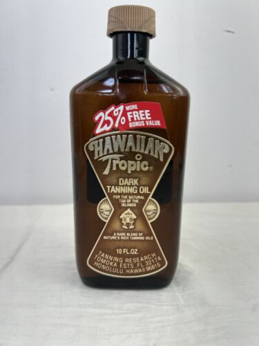 HAWAIIAN TROPIC DARK TANNING OIL - VINTAGE - 10FL OZ - FULL Original Formula