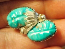 Zuni Carved Turquoise Tie Tack