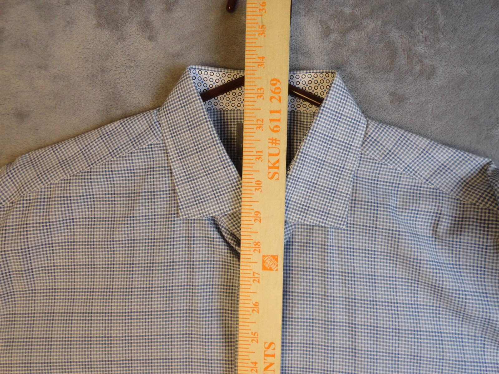 Thomas Dean Blue Patterned Button Down Collared D… - image 5