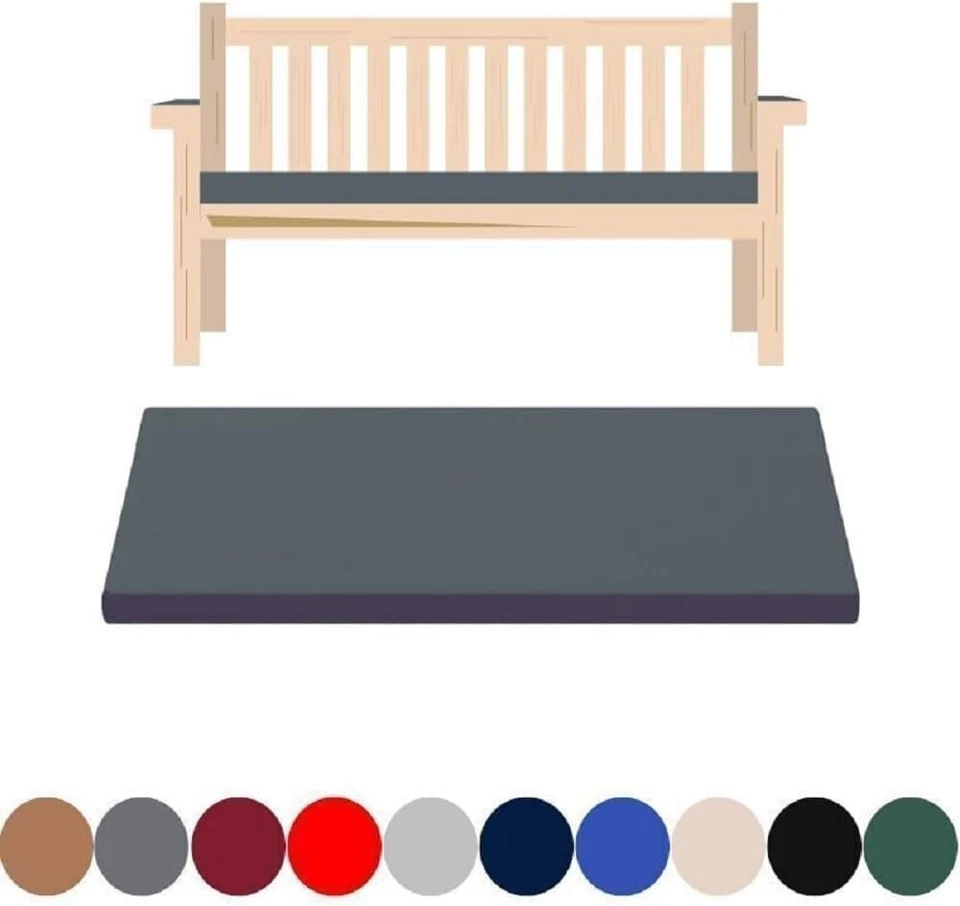 AMANSTYLE OUTDOOR 2 3 4 SEATER BENCH PAD WATERPROOF FABRIC GARDEN FURNITURE SEAT CUSHION