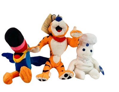 Vintage Food Brand Mascots Plush Tony The Tiger Toucan Sam + Pillsbury Doughboy