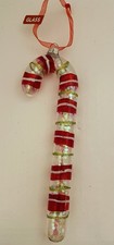Blown Glass Candy Cane Christmas Ornament 8  