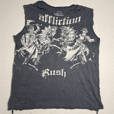 Affliction Signature Series Georges St Pierre Rush T Shirt Sz Medium Distressed