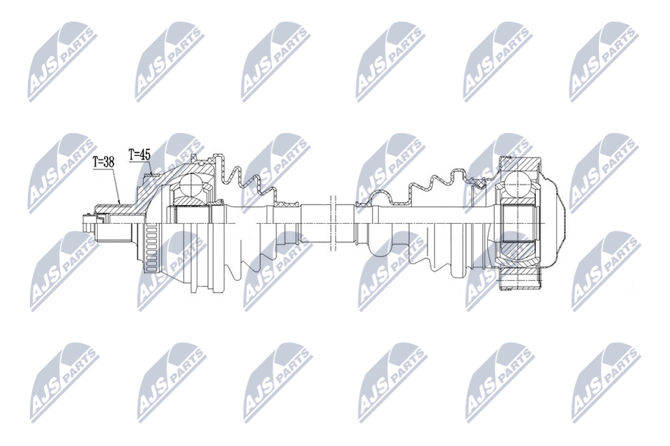 Driveshaft Rear Axle Left Manual Transmission NPW-AU-111 NTY for AUDI ALLROAD C5 - Image 4