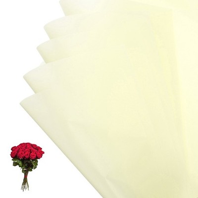 20 Sheets Flower Gift Wrapping Paper Waterproof Beige