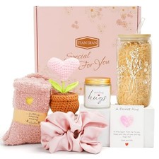 Get Well Soon Gift Baskets for Women After Surgery, Care Package, White- Pink