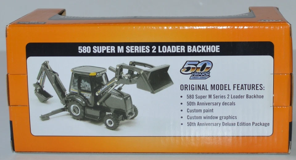 Ertl 1/50 Scale Case 580 Super M Series 2 Loader Backhoe Black 50 Years NIP - Image 2 of 4