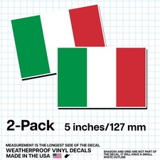 Italy Flag Sticker 5" 2-Pack IT Decal Italian Pride Vinyl