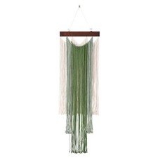 Macrame Wall Hanging Boho Wall Tapestry, Handmade Woven White Green Dark Green