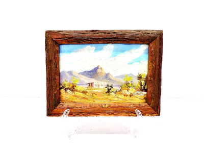 Listed Arizona Artist A.D. MacIntyre Miniature Oil on Board of Camel Mountain #2