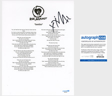 Tim Mcilrath 'Rise Against' Band Signed Lyric Sheet 'Satellite' ACOA