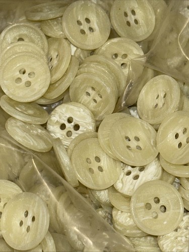 5 Gross Ivory Marbled Buttons 4 Hole Sewing/Crafts 16mm Size 24 5/8” - Picture 2 of 4