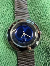 VINTAGE MCM TIMEX ELECTRIC COBALT FACE UFO WA...