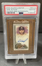 2022 TOPPS ALLEN & GINTER JOSE ALTUVE #MA-JA  FRAMED MINI AUTOGRAPH PSA 10 POP 3