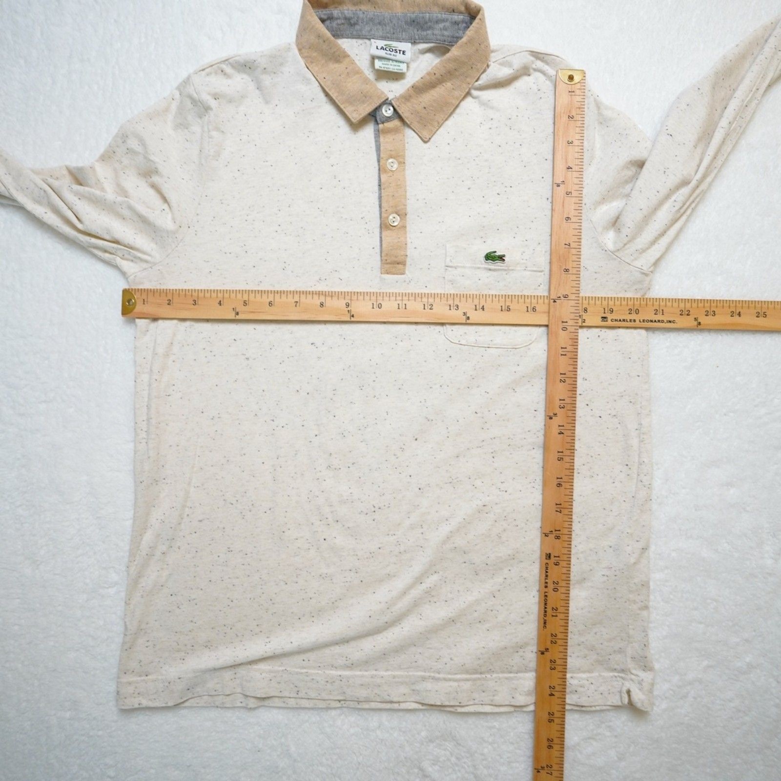 Lacoste Slim Fit Speckled Long Sleeve Polo - Men Small thumbnail 7