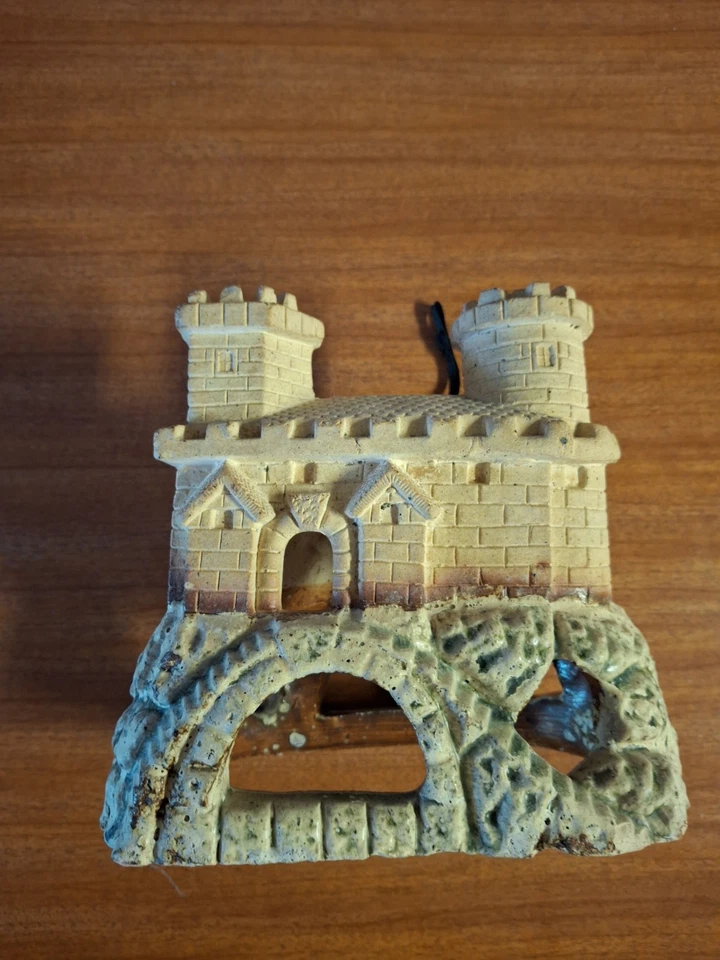 Vintage Old Aquarium 1900s American Terra Cotta Castle Huge 9" Wide  8 1/2" Tall - Image 4 of 4