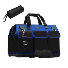 20 Inch Heavy Duty Tool Bag Wide Mouth Storage Organizer Tote Inside Pockets