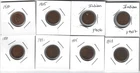 1880,81,95,98 1900,05,07 and 06 Lot Of 8 Indian Head Cents 1c Penny