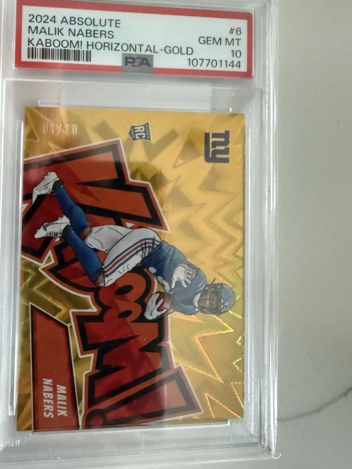 Malik Nabers Panini Absolute Kaboom! Horizontal #6 Gold