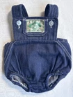 VTG 80'S CABBAGE PATCH DOLL CLOTHES BLUE JEAN DENIM OVERALLS SHORT ROMPER OUTFIT