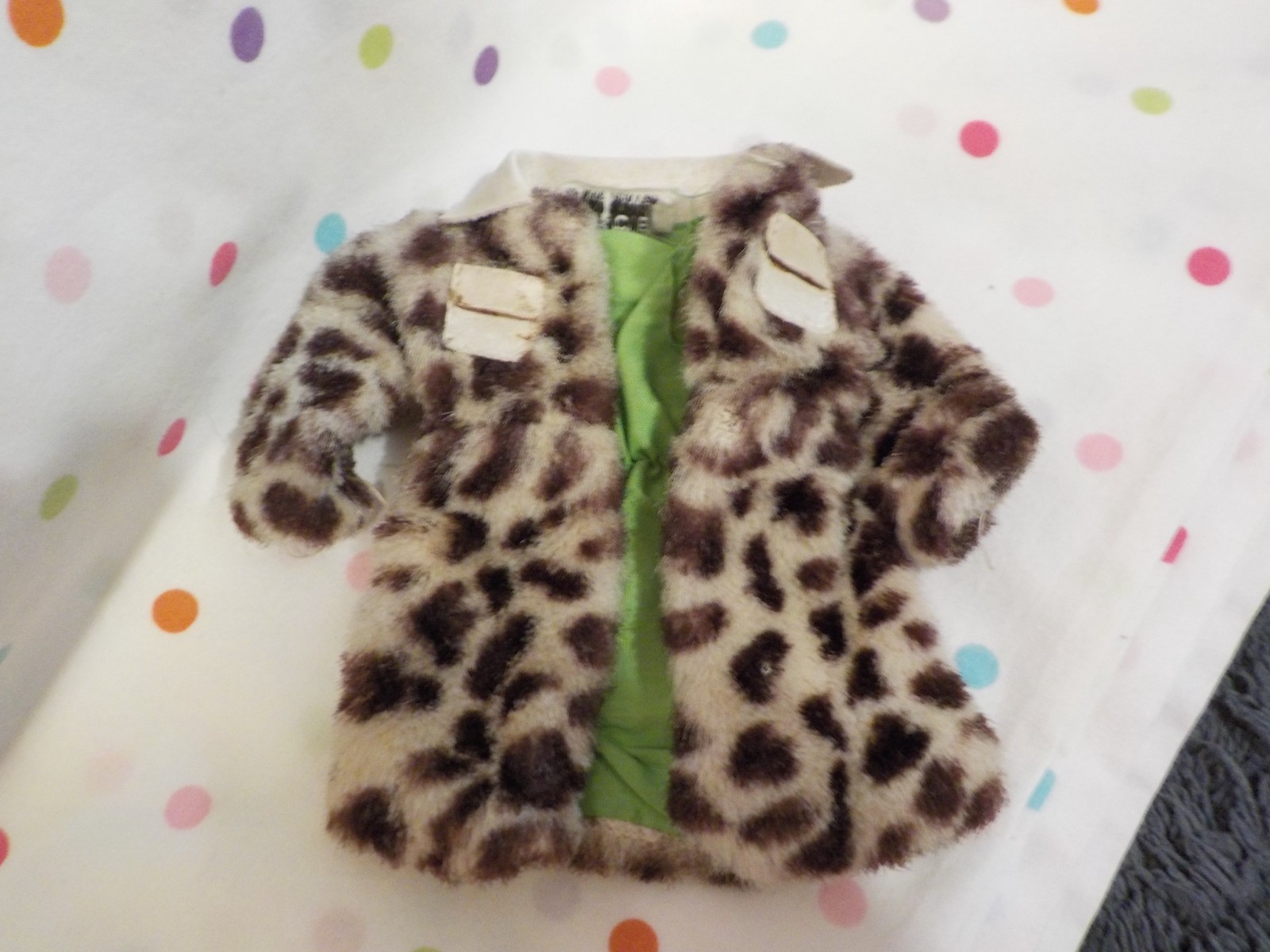 Vintage Francie 1965 Pony Coat #1240 Barbie Jacket Fur, as is